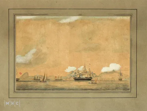 imagem: A Fragata Americana ‘Constitution’ na Bahia de Guanabara